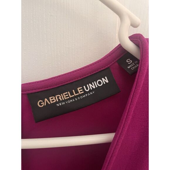 New York & Company V-Neck Ruched Knee Length Dress Small - Picture 3 of 11